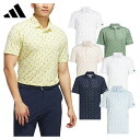 【7/20 エントリー/抽選で最大100%ポイントバック】 アディダス ゴルフ adidas Golf ゴルフウエア メンズ 半袖シャツ 「 KUH65 」 メッシュ総柄 2025春夏モデル 【当店在庫品】