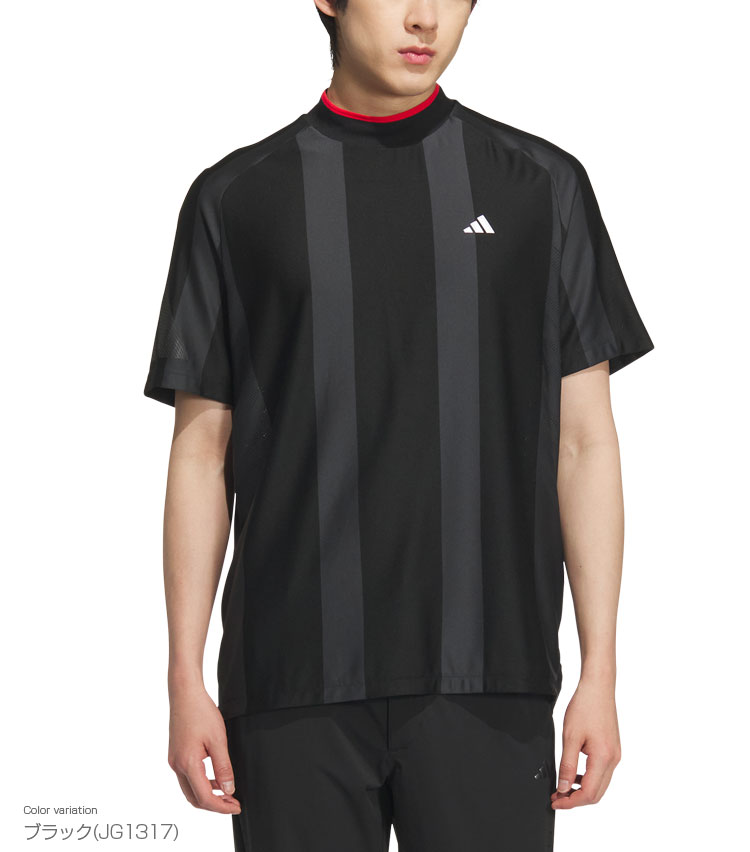 【11/18 エントリー/抽選で最大100%ポイントバック】 アディダス ゴルフ adidas Golf ゴルフウエア メンズ 半袖モックネックシャツ 「 KUK73 」 アディゼロ ストレッチ メッシュ 2025春夏モデル 【当店在庫品】