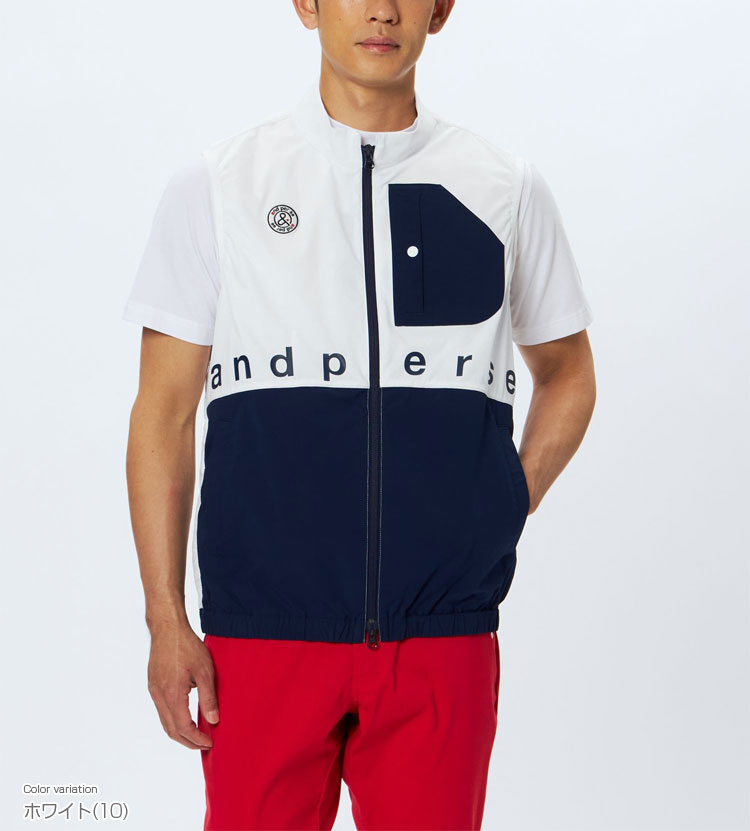 【11/4～11/11限定!エントリーで最強翌日配送商品10倍!】 アンパスィ and per se ゴルフウエア メンズ ベスト ストレッチ 撥水 保温 「 AMF1005G2 」 2025秋冬モデル 【当店在庫品】