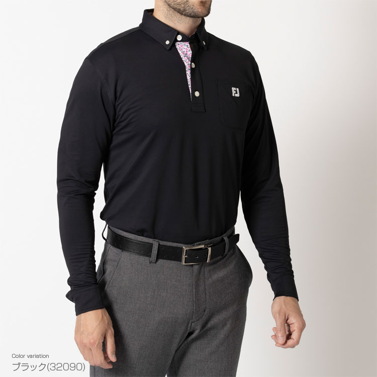 【11/4～11/11限定!エントリーで最強翌日配送商品10倍!】 フットジョイ FOOTJOY ゴルフウエア メンズ 長袖ボタンダウンシャツ 吸汗速乾 UVケア ストレッチ 抗菌防臭 「 FJ-F24-S14 」 秋冬ウエア 【当店在庫品】