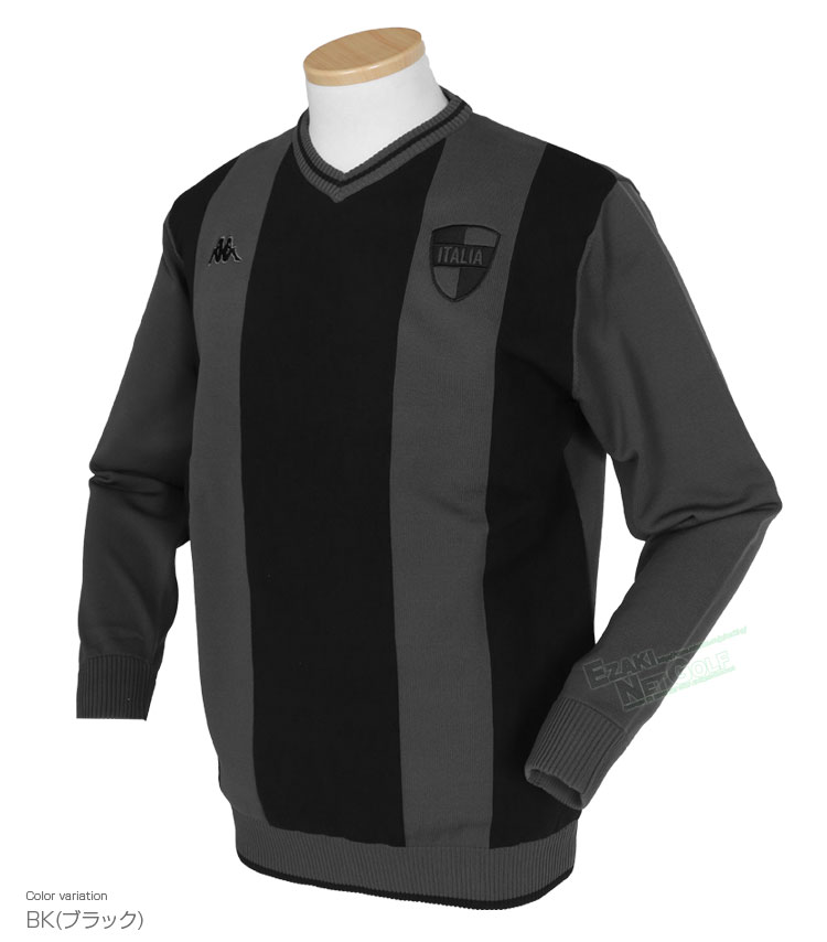 【11/4～11/11限定!エントリーで最強翌日配送商品10倍!】 カッパ ゴルフ KAPPA GOLF ゴルフウエア メンズ セーター ストライプ 「 635702 」 2025秋冬モデル 【当店在庫品】
