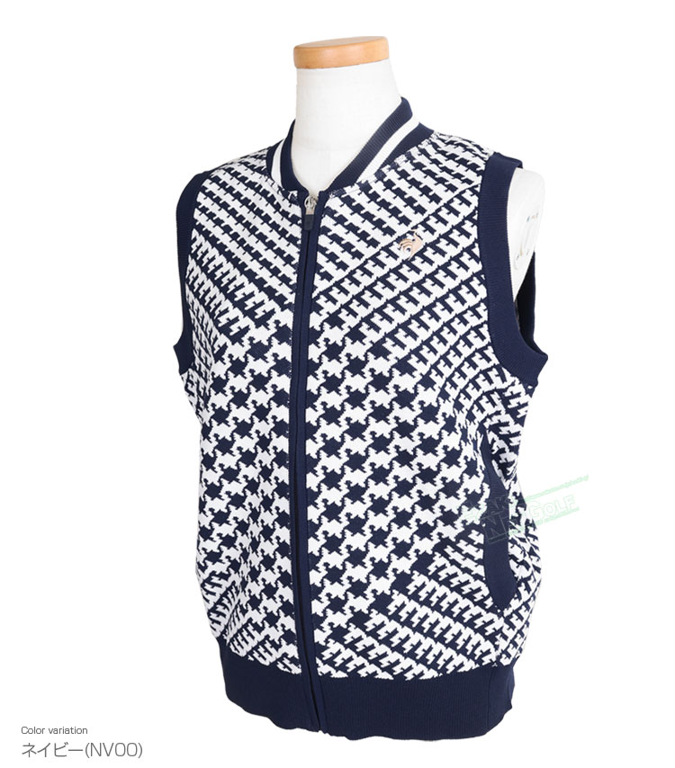 【11/15 エントリー/抽選で最大100%ポイントバック】 ルコック スポルティフ le coq sportif ゴルフウエア レディス ベスト フルジップ ニット 「 LG4FVE50L 」 秋冬ウエア 【当店在庫品】