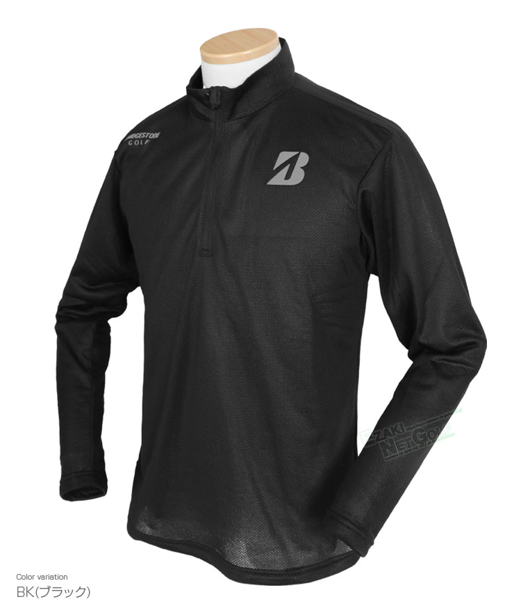【11/27まで エントリー/抽選で最大100%ポイントバック】 ブリヂストンゴルフ BridgestoneGolf ゴルフウエア メンズ 長袖ジップシャツ ハーフジップ ストレッチ 軽量 保温 「 FGM08F 」 2025秋冬モデル 【当店在庫品】