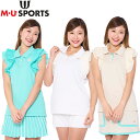 MUスポーツミエコ ウエサコオーガンジープリーツスリーブニットポロ抗菌防臭レディース ゴルフ ウェア「MIEKO UESAKO 701H3212」【あす楽対応】...