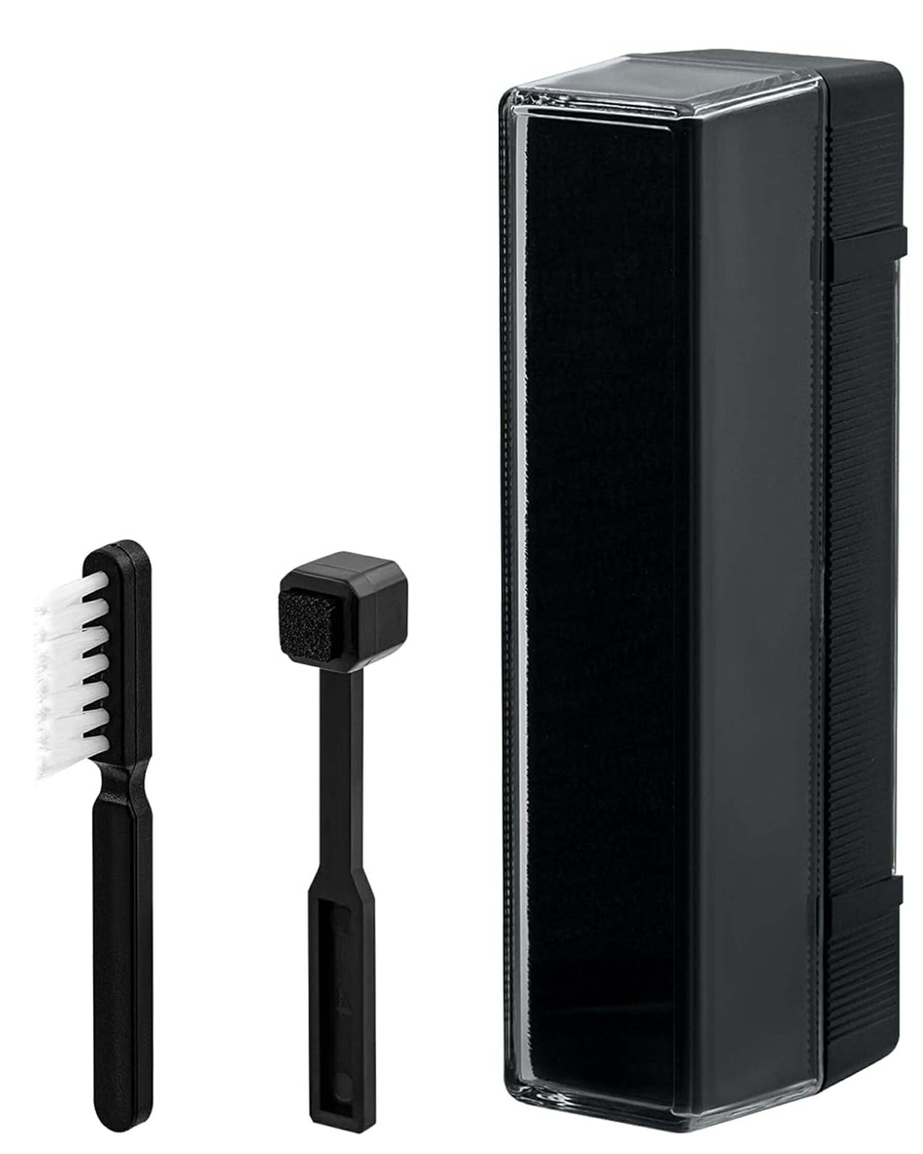 3点セット レコードクリーナー ベルベット表面掃除用ホコリ取りブラシ・静電気防止レコード針ブラシ・メンテナンスブラシ付 音質向上 音飛び軽減 アクリル収納ケース...