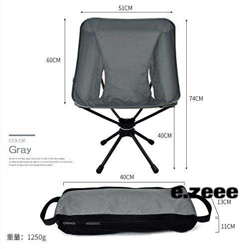 色：Gray Jpan mart 野外折りたたみ椅子 チェア 超軽量ポータブル360度回転椅子7075航空アルミ合金を採用 キャンプ バーベキュー アウトドアチェア (Gray)
