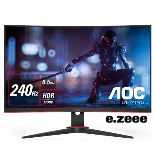 色：ブラック レッド サイズ：31.5インチ AOC ゲーミング モニター ディスプレイ C32G2ZE/11 (31.5インチ/ワイド/曲面/ 240Hz/0.5ms/VA 1500R/FHD/DP/HDMI2.0 x 2/DP1.2 x1)