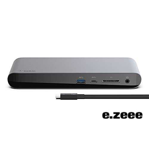 Belkin ドッキングステーション ハブ USB-C Thunderbolt3 Macbook Pro 2020 / Air iPad Pro / M1 iPad Pro / M1 iMac 5Kディスプレイ対応 0.8mケーブル付 F4U097JA-A