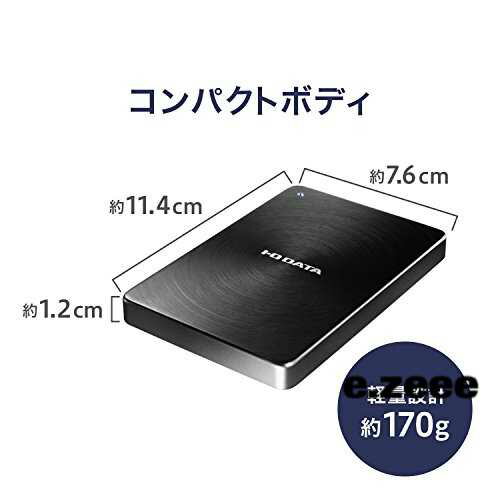 なデザイン 色：ブラック ポータブルハードディスク 2TB USB3.0対応 全面アルミボディ 日本製 HDPX-UTA2.0K：e.Zeeee サイズ：2.0TB I-O DATA HDD Ⓠポータブル