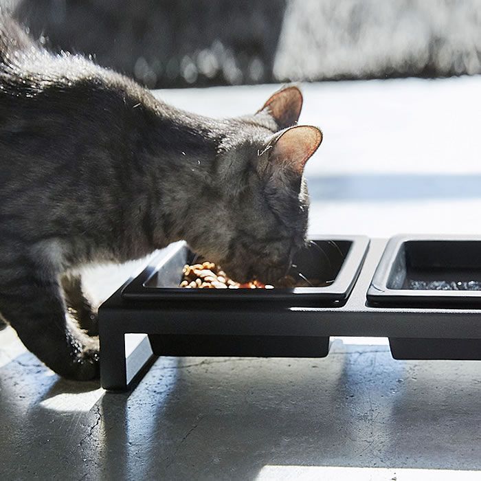 タワーtowerペットフードボウルスタンドセット陶器ペット用品ホワイトブラック42064207猫フードボウルフードボール餌入れ犬ペット食器台スタンドテーブル水入れカリカリウエットおしゃれモノトーン山崎実業