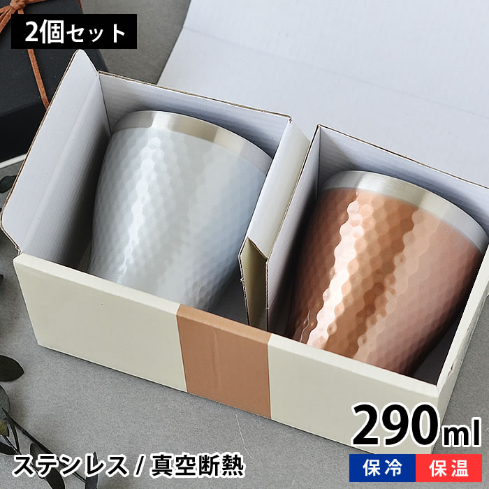 タンブラー ビアカップ ペア 290ml ステンレス 真空断裂 保温 保冷 ギフト ロック カップ コップ おしゃれ プレゼント 母の日 父の日 引き出物 出産祝い 敬老の日 贈り物 ギフト 化粧箱