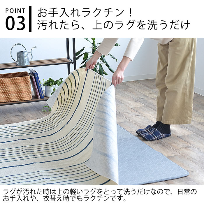 下に敷くだけで 薄いラグがふかふかラグに 下敷き専用のアンダーソフトラグ 130 190cm お手入れもラクチンで汚れたら上のラグを洗うだけ 表裏滑り止め加工 防音 保湿 アンダーソフトラグ 130 190 洗える 大注目 床暖 ホットカーペット対応 滑り止め リビング おすすめ