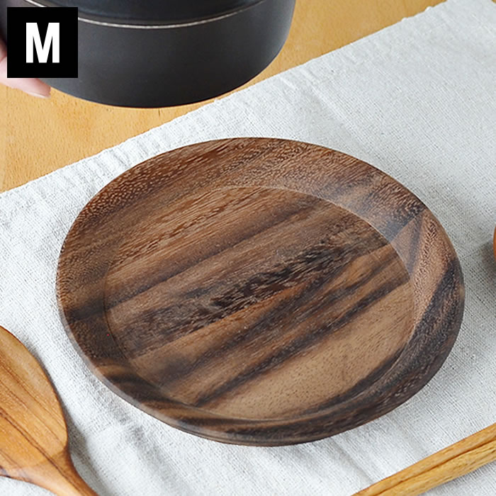 トレー トレイ お盆 まかない計画 丸トレイM 天然木 オイル仕上げ Mサイズ イブキクラフト インテリア ..