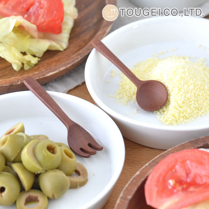 ナチュレ スパイススプーン ミニフォーク スプーン フォーク カトラリー 木 サオ 小さい ミニ カフェ おしゃれ かわいい 木製 ウッド 薬味 調味料 香辛料 短い 果物 デザート ギフト MLSS-19-SW MLSF-15-SW ナチュレカトラリーシリーズ