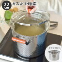 【2000円以上ほぼ送料無料！】パスタ 鍋 ステンレス ステンレス 鍋 鍋 ステンレス 鍋 蓋付き 22cm 中かご付き 大きい フタ フタ付き 電磁調理器 IH対応 深型 両手鍋 パスタ マルチ パスタポット 茹でる ゆでる ガスコンロ 半寸銅鍋