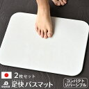 【レビュー特典付】【メーカー公認代理店】珪藻土バスマット なのらぼ 足快バスマット コンパクト リバーシブル 2枚セット 43×34cm 両面使える 国産 ノン...