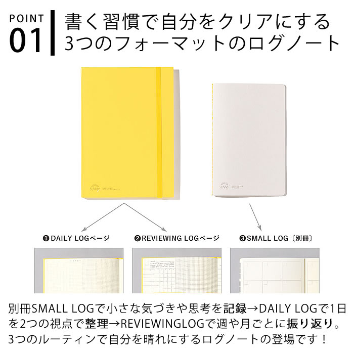 いろは出版SUNNYLOGNOTEサニーノートノートおしゃれ日記帳かわいい日記帳1年SUNNY手帳仕事A5a5文房具フリー日本製シンプル方眼バレットジャーナルおうち時間日記連用日記女性レディース記録ログ大人