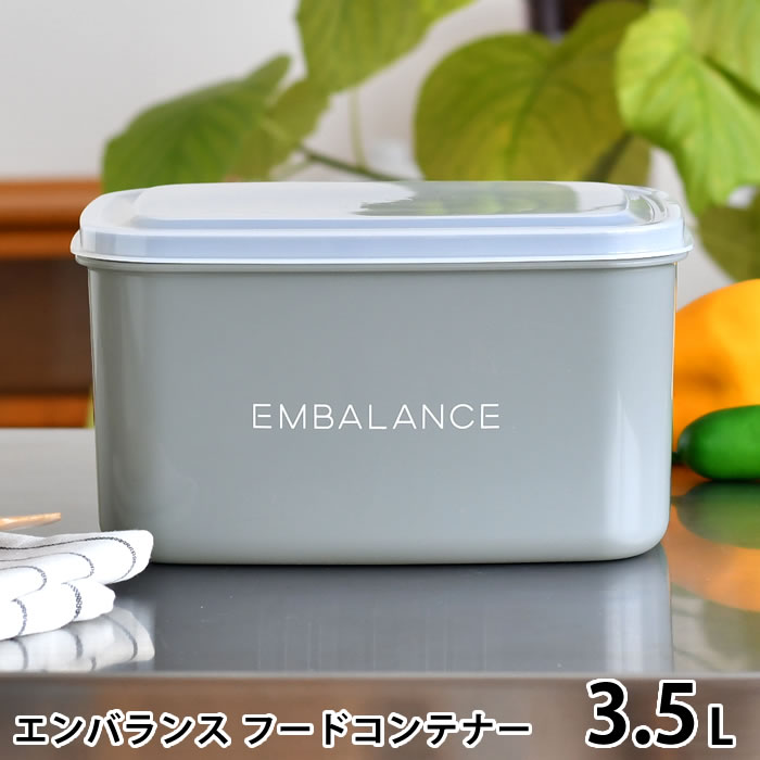 【5/15は全品ほぼP10倍♪】エンバランス フードコンテナー 3.5L EMBALANCE 保存容器 プラスチック ぬか漬け 容器 ぬか床 漬け床 深型 発酵食品 保存 シンプル おしゃれ 鮮度保持 密閉 日本製 グレー キッチングッズ かわいい 梅干し 食品 作り置き