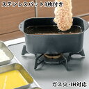 【5月15日はP10倍祭り♪】天ぷら鍋 角型 ヒロショウ ミニミニ天ぷら角型 ステンレスバット3枚セット 揚げ鍋 バット 少ない油 1人 1〜2人 ステンレス ...