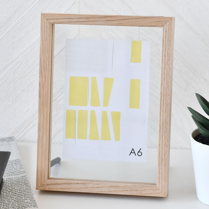 フォトフレーム 写真立て おしゃれ フローティングフレーム A6サイズ CAN-06 壁掛け マグネット シンプ..