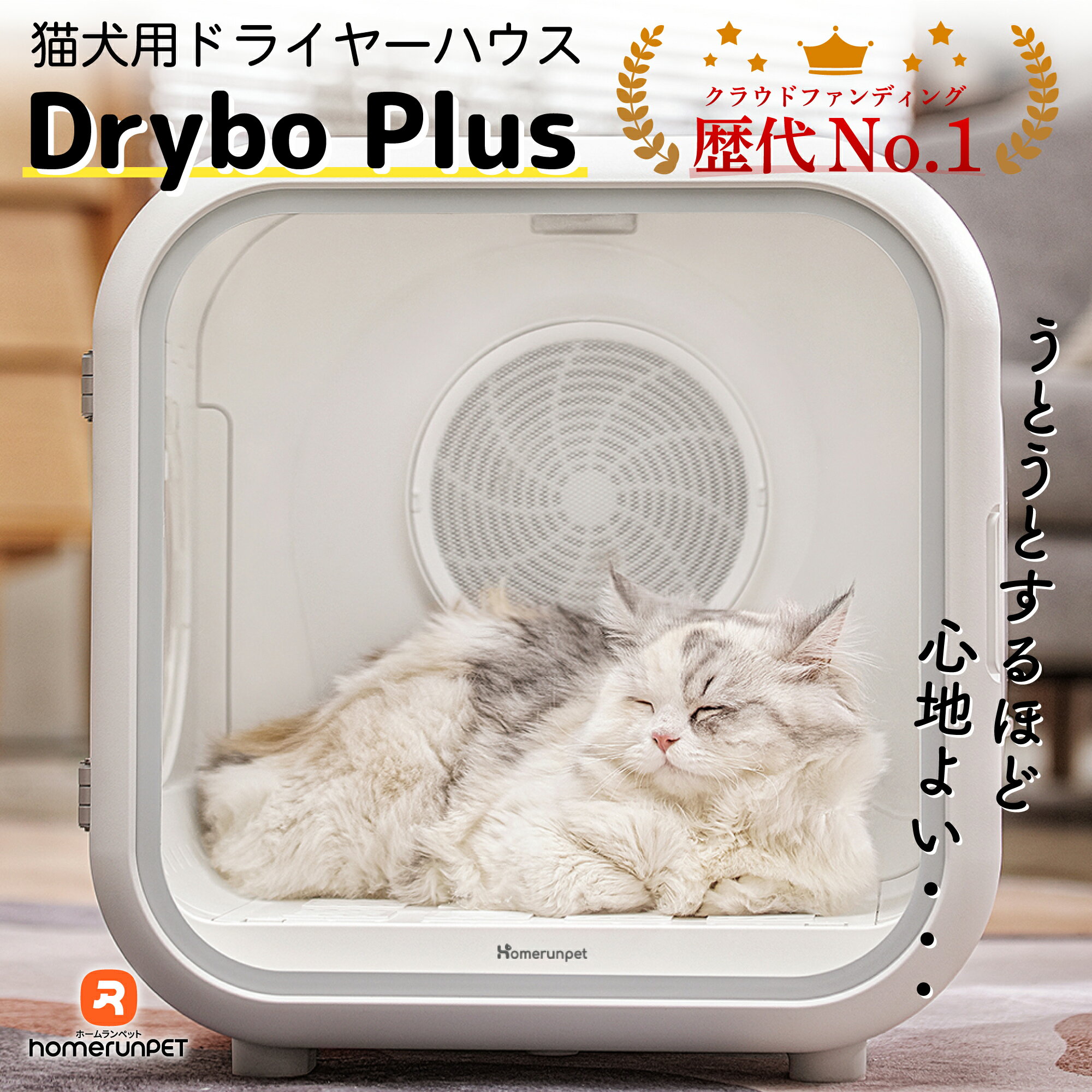 【楽天スーパーSALE限定30%OFF】homerunPET公式ストア Drybo Plus ペットドライヤー ハウス PD50 ペット乾燥箱 犬 猫 急速乾燥ケース 静音 オールシーズン お手入れ簡単 ハンズフリー ドライヤ…