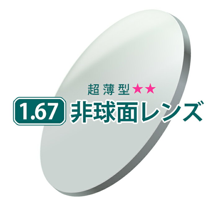 【同時購入品】有料オプション 1.67非球面レンズ (2枚1組) メガネセットと同時にお買い求めください　※本品のみではお買い求めいただけません