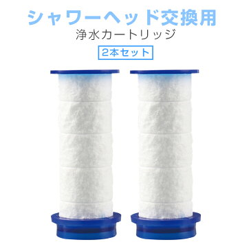 【2本セット】100854交換用フィルター カードリッジ 70%節水シャワーヘッド用 活性炭フィルター 塩素除去 取り付け簡単 送料無料