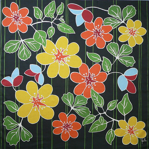 \5%OFFクーポン配布中/風呂敷 大判 サイズ 97cm ニ四巾 シビラ Sybilla ふろしき POPURRI ポプリ 黒 箱無し 綿100% 名入れ可 日本製 おしゃれ かわいい エコバッグ 折りたたみ コンパクト 子供 一升餅 1歳 誕生日 メール便 送料無料 バレンタイン 2021