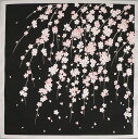 風呂敷 50cm お弁当 小風呂敷 しだれ桜 黒 シャンタン ふろしき 綿 名入れ可 日本製 おしゃれ かわいい 和柄 和風 タペストリー ラッピング 包み風呂...