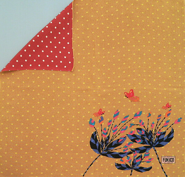 \5%OFFクーポン配布中/風呂敷 約70cm ちりめん 二巾 FUKICO 両面染 縮緬 友禅 ふろしき 花と蝶 ゴールド/ワイン レーヨン100% 名入れ可 日本製 おしゃれ 着物 一升餅 一生餅 1歳 誕生日 重箱用 風呂敷専門店 ギフト メール便 送料無料 バレンタイン 2021