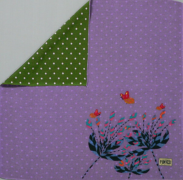 \5%OFFクーポン配布中/風呂敷 約70cm ちりめん 二巾 FUKICO 両面染 縮緬 友禅 ふろしき 花と蝶 パープル/グリーン レーヨン100% 名入れ可 日本製 おしゃれ 一升餅 一生餅 1歳 誕生日 重箱用 風呂敷専門店 お土産 メール便 送料無料 バレンタイン 2021