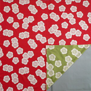 \5%OFFクーポン配布中/風呂敷 大判 サイズ 三巾 104cm 伊砂文様 両面染め 綿 ふろしき 梅 アカ/グリーン 名入れ可 日本製 おしゃれ かわいい 和柄 エコバッグ 風呂敷バッグ リュック 子供 一升餅 一生餅 1歳 誕生日 むす美 メール便 送料無料 バレンタイン 2021