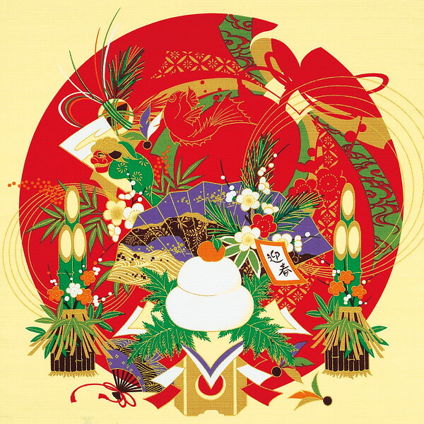 \5%OFFクーポン配布中/風呂敷 50cm チーフ彩時記 お正月 綿シャンタンふろしき クリーム 名入れ可 日本製 おしゃれ 和柄 お弁当 チーフ ラッピング タペストリー 風呂敷専門店 お土産 プチギフト ポイント消化 冬 メール便 送料無料 バレンタイン 2021