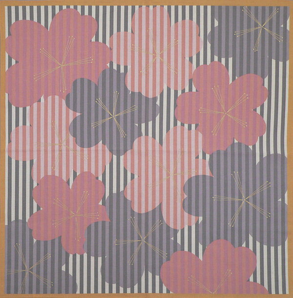 \5%OFFクーポン配布中/風呂敷 70cm 縞桜 綿 ふろしき グレー 名入れ可 日本製 おしゃれ かわいい 和柄 子供 一升餅 一生餅 1歳 誕生日 エコバッグ 重箱用 風呂敷専門店 お土産 ギフト メール便 送料無料 1000円ポッキリ 買い回り バレンタイン 2021