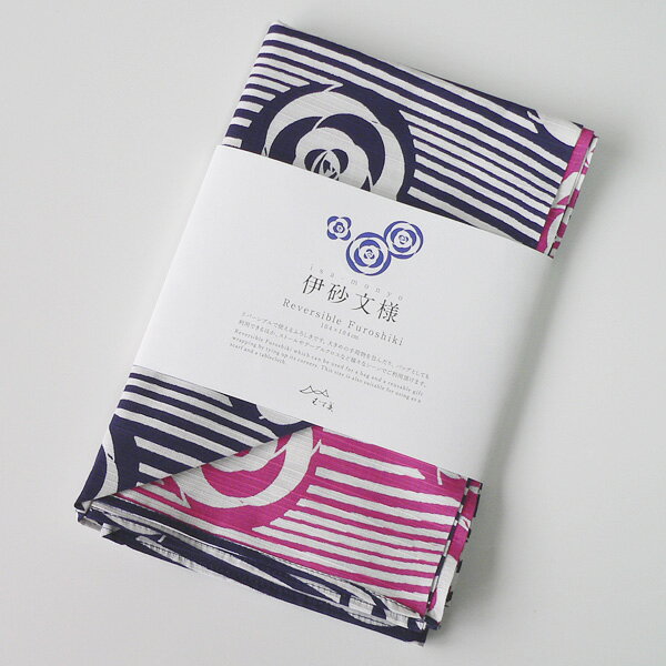 \5%OFFクーポン配布中/風呂敷 大判 サイズ 三巾 104cm 伊砂文様 両面染め 綿 ふろしき 椿 コン/ローズピンク 名入れ可 日本製 おしゃれ かわいい 和柄 エコバッグ 風呂敷バッグ リュック 子供 一升餅 1歳 誕生日 むす美 メール便 送料無料 バレンタイン 2021