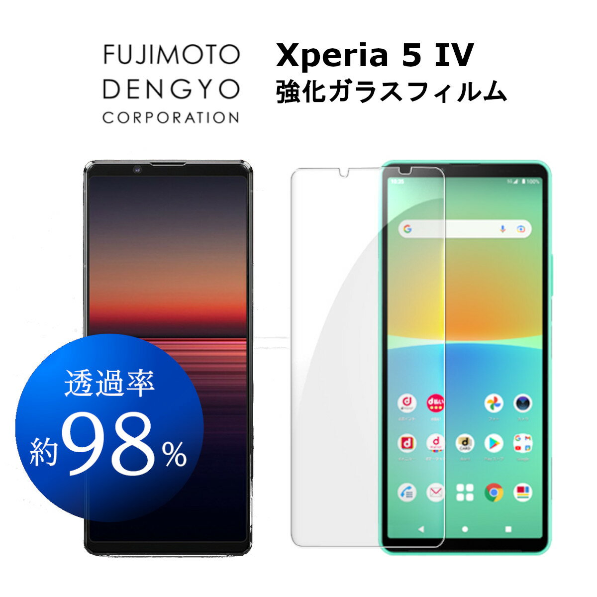 Xperia 5 IV ガラスフィルム フィルム 液晶ガラスフィルム スマホフィルム スマホガラスフィルム 保護ガラスフィルム 液晶保護フィルム 画面保護ガラスフィルム 光沢 光沢フィルム エクスペリアファイブマークファイブ 送料無料