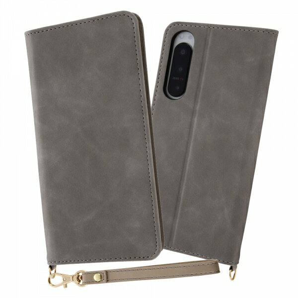 Xperia 5 IV 国内メーカー品 手帳型 ケース カバー Xperia5IV エクスペリア ファイブ マークフォー 携帯ケース 耐衝撃 手帳型レザーケース Raffine グレー かわいい おしゃれ docomo au softbank SO-54C SOG09 アンドロイド