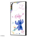 iPhone 12 mini 国内メーカー品 ディズニーキャラクター 耐衝撃 ハイブリッドケース KAKU リロ&スティッチ 落書き iPhone12mini アイフォン12ミニ スマホケース スマホカバー