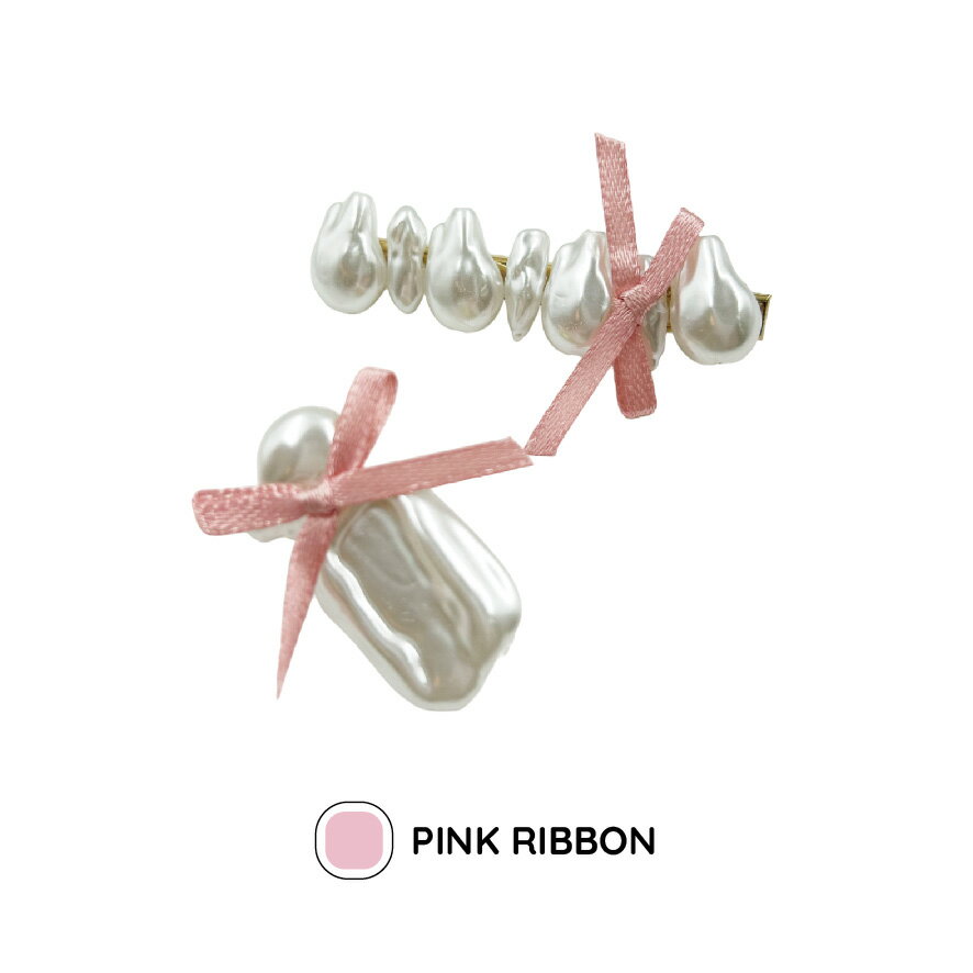 【BanchaBancha 淡水パール風クリップ ピンク】2個セット アクセサリー 髪留め パッチン スリーピン ヘアピン レディース 装飾 ワンポイント アレンジ ファッション 雑貨 おしゃれ かわいい きれいめ 大人 韓国 セール プチプラ 10代 20代