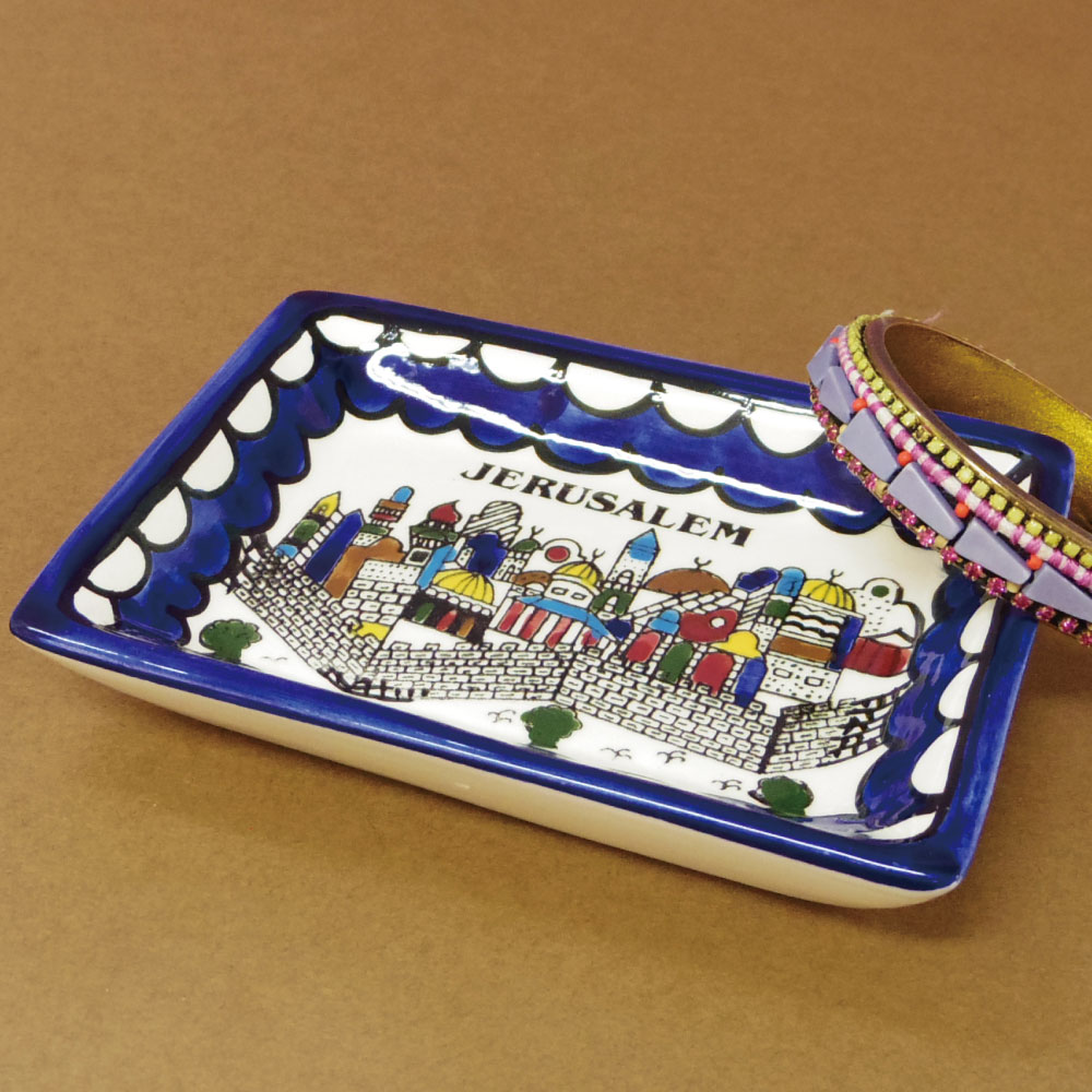 【陶器製 食器】 セイントエルサレム スクエアープレート 【角皿 パレスチナ エルサレム イメージ イン..