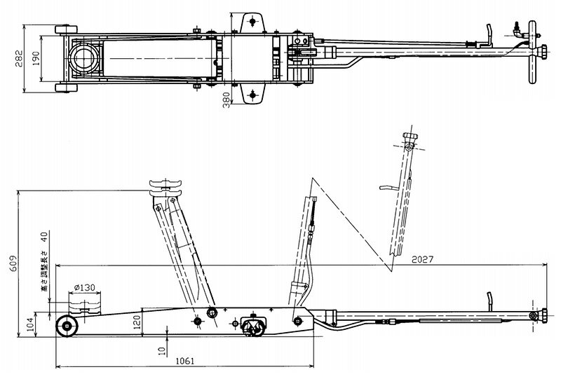 マサダ製作所 低床型エアージャッキ（1.8t）[ASJ-18M-2S]【代引不可】【車上渡し】