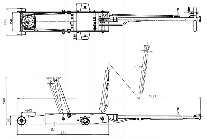マサダ製作所 低床型エアージャッキ（2t）[ASJ-20ML]【代引不可】【車上渡し】