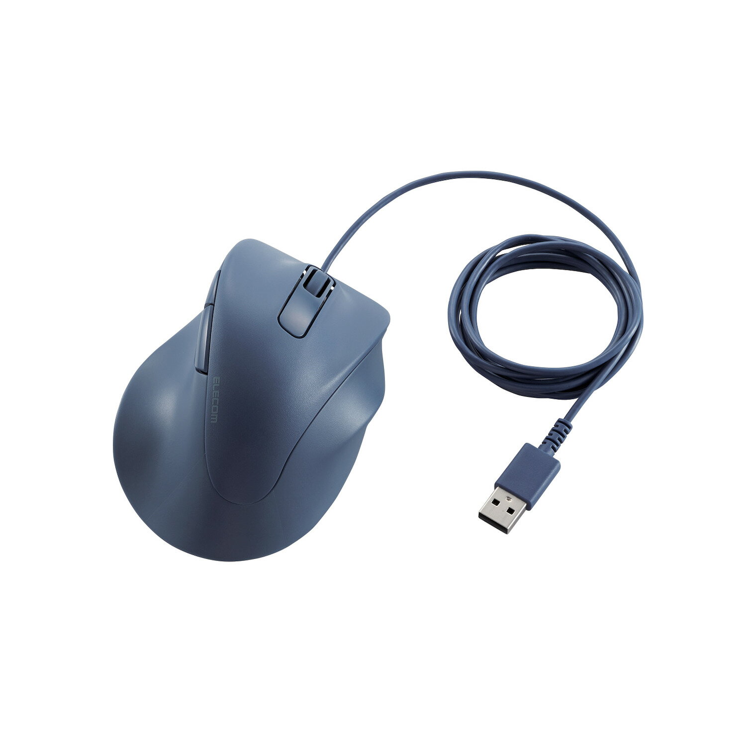 [ELECOM]有線 マウス 静音 5ボタン 右手専用 【 Windows 11 10 mac Chrome 対応 】 抗菌 Lサイズ EX-G ブルー M-XGL30UBSKBU/MXGL30UBSKBU