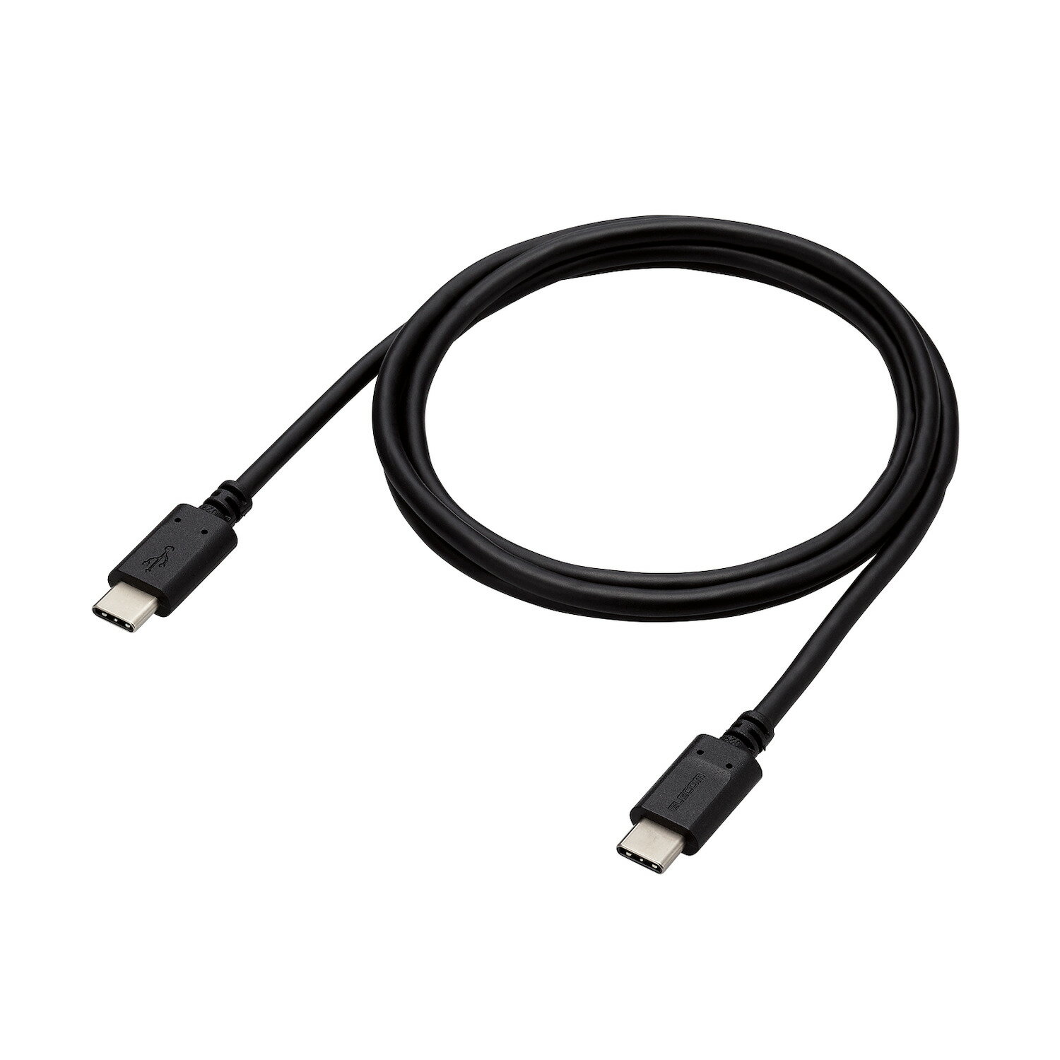 [ELECOM]USB Type C ケーブル ( タイプ C to C ) 1m PD 100W スリムケーブル 小型化コネクタ 【 iPhone パソコン スマホ 等 Type-C 機器対応 】 ブラック MPA-CC5P10BK/MPACC5P10BK