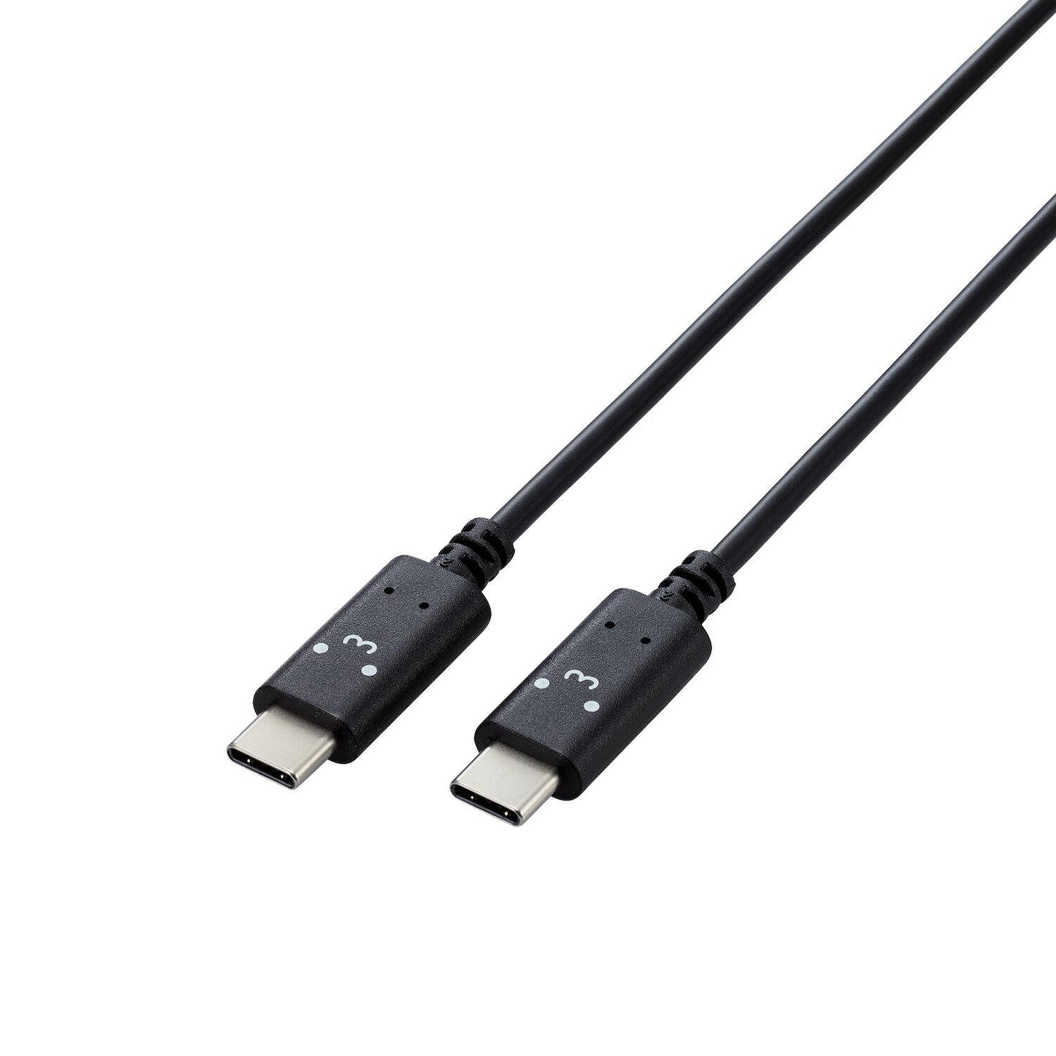 [ELECOM]タイプC ケーブル ( Type C to C ) 1m PD 60W 【 iPad Pro / Air iPhone 等 Type-C 機器対応 】 RoHS指令準拠 くろちゃん(ブラック×ホワイト) MPA-CCF10BF/MPACCF10BF