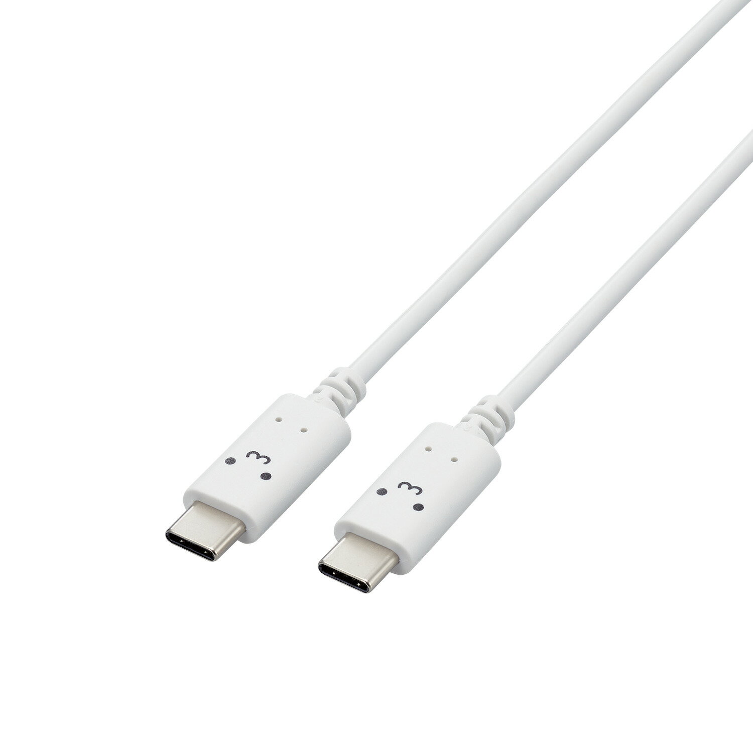 [ELECOM]タイプC ケーブル ( Type C to C ) 1m PD 60W 【 iPad Pro / Air iPhone 等 Type-C 機器対応 】 RoHS指令準拠 しろちゃん(ホワイト×ブラック) MPA-CCF10WF/MPACCF10WF
