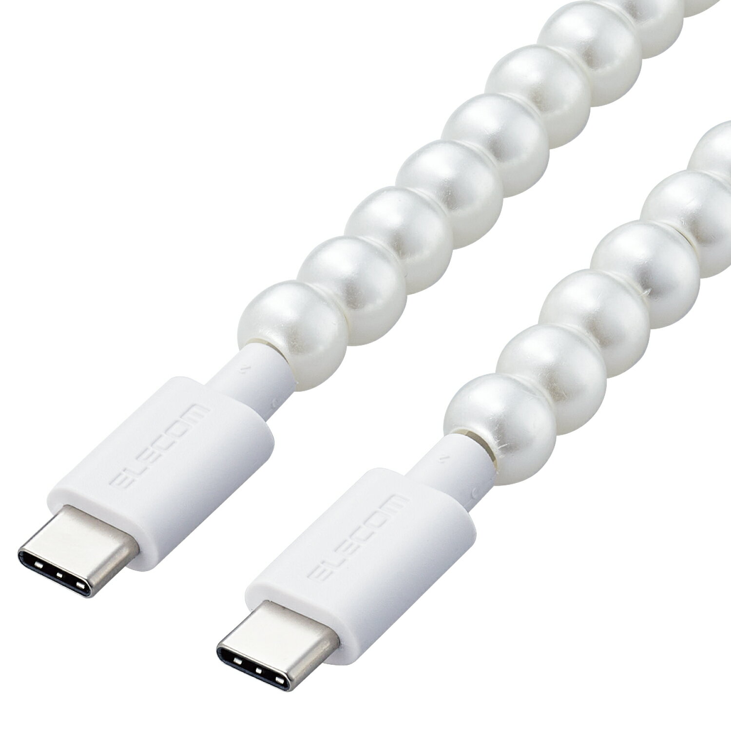 [ELECOM]USB-C ケーブル ( TypeC to C ) 1m PD 60W コードジュエリー 【 iPad iPhone Galaxy Android スマホ タブレット 等 Type-C 機器対応 】 &me パール MPA-CJCC10PL/MPACJCC10PL