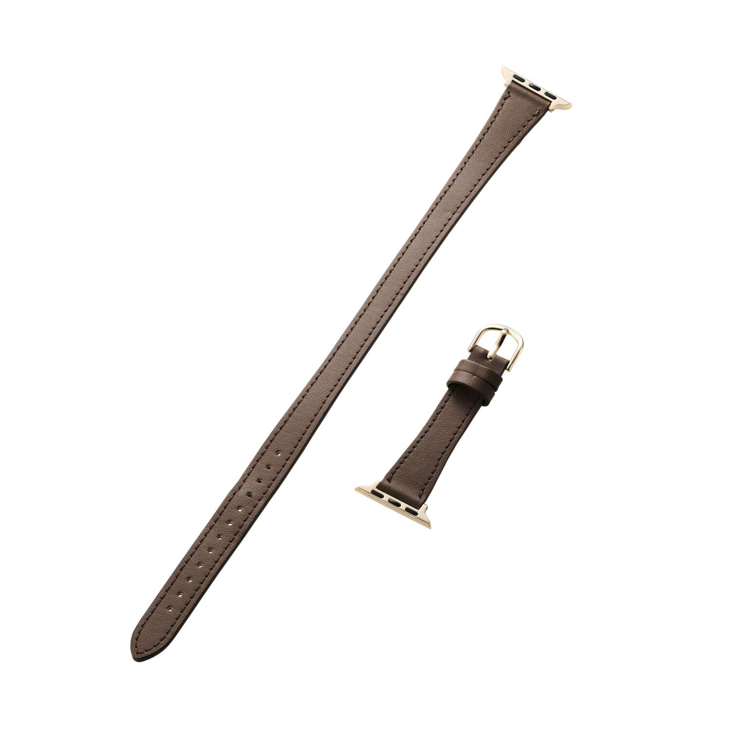 [ELECOM]アップルウォッチ バンド SE ( 第2世代 / 第1世代 ) Series 9 / 8 / 7 / 6 / 5 / 4 / 3 / 2 / 1 ( 41 40 38mm ) レザー ベルト ロングサイズ &me ココアブラウン AW-41BDLWJBR/AW41BDLWJBR(2)