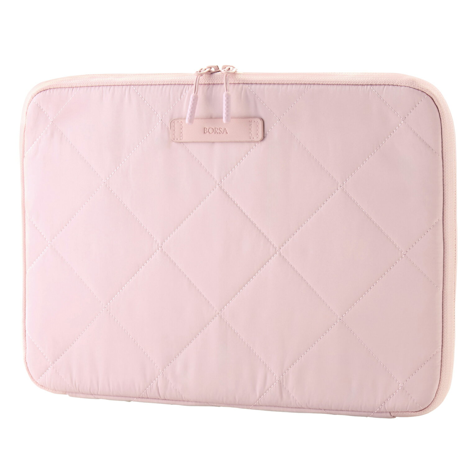 [ELECOM]パソコンケース 14インチ クロスステッチ キルティング 衝撃吸収 【 ~14インチ MacBook Surface Chromebook HP などの ノートパソコン 収納可 】 マカロンピンク BM-IBQTX14PN/BMIBQTX14PN