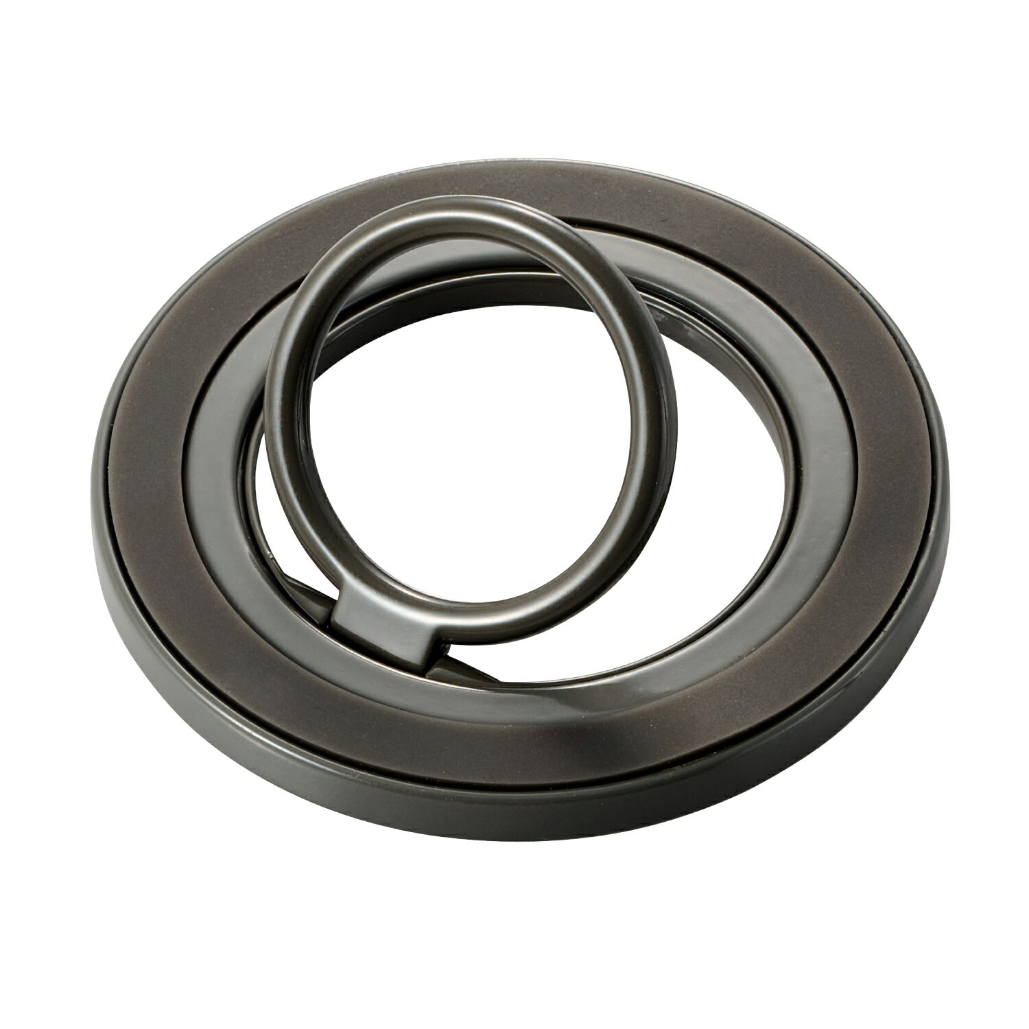 [ELECOM]スマホリング マグネット 360度回転 落下防止 リング 着脱可能 スマホスタンド機能 フラット設計 角度調整可 ワイヤレス充電可 電子決済対応 チタニウムシルバー P-STRMK360SV/PSTRMK360SV